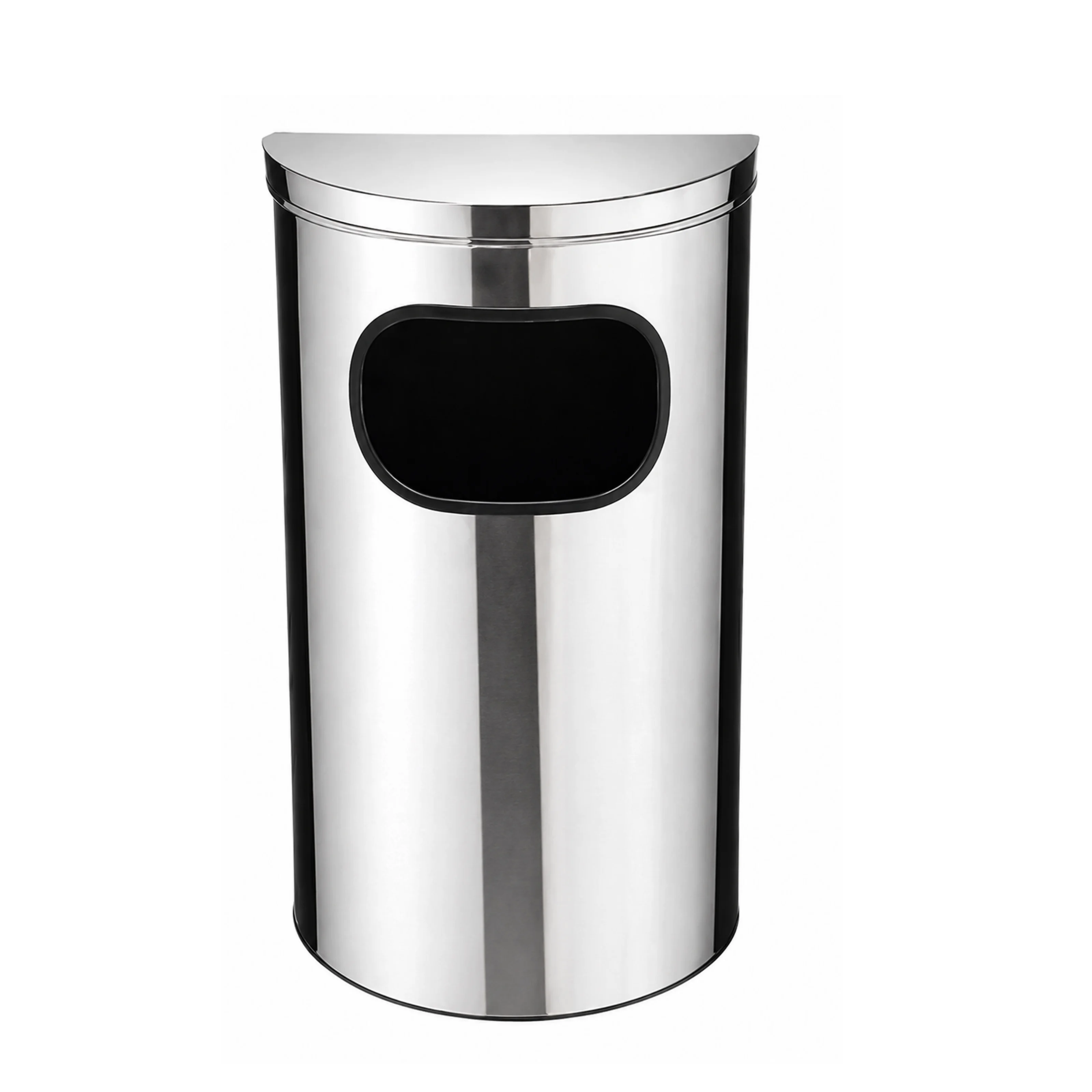 TACHO ACERO INOX  MEDIA LUNA CON AGUJERO LATERAL 50 LT
