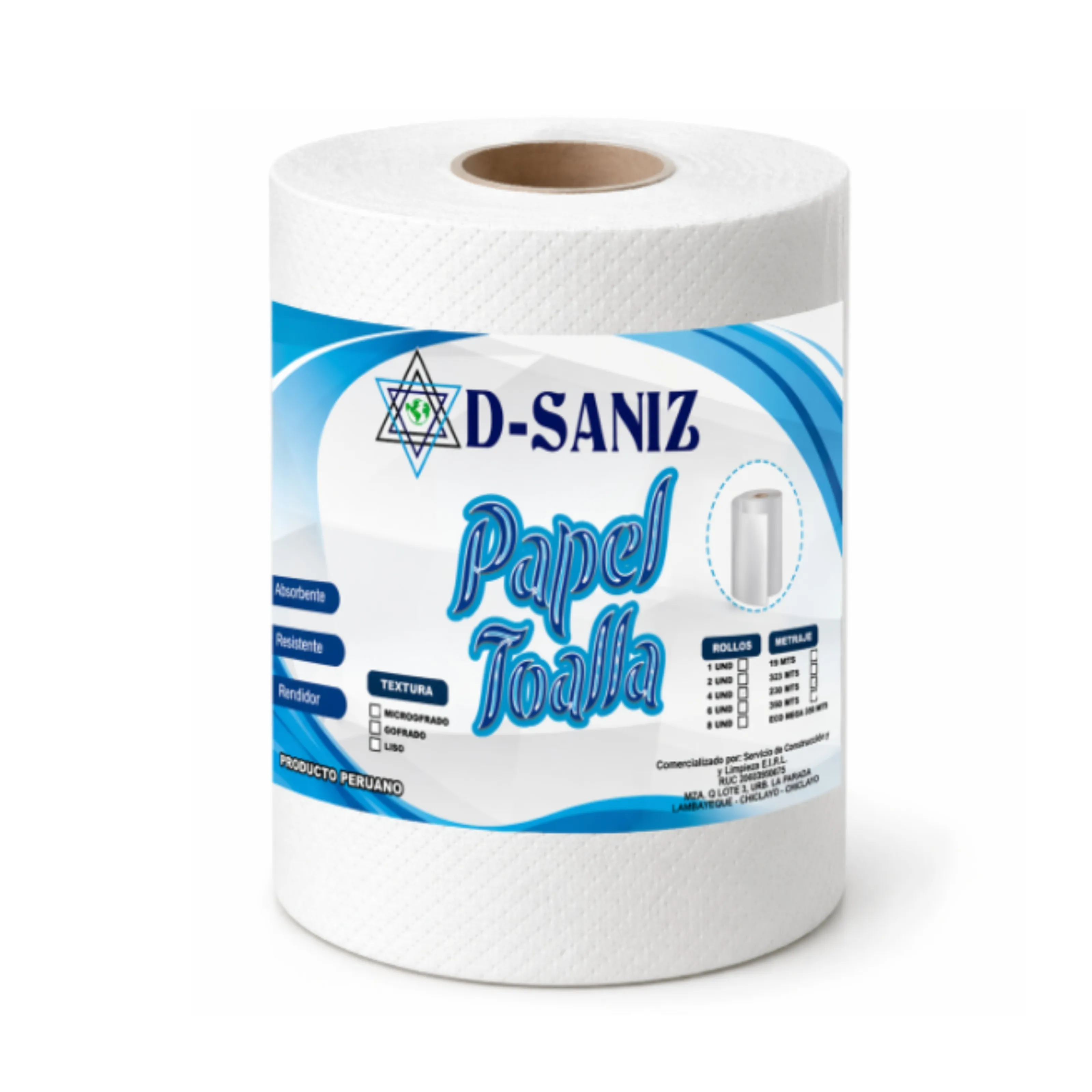 PAPEL TOALLA UNA HOJA GOFRADO 200 M