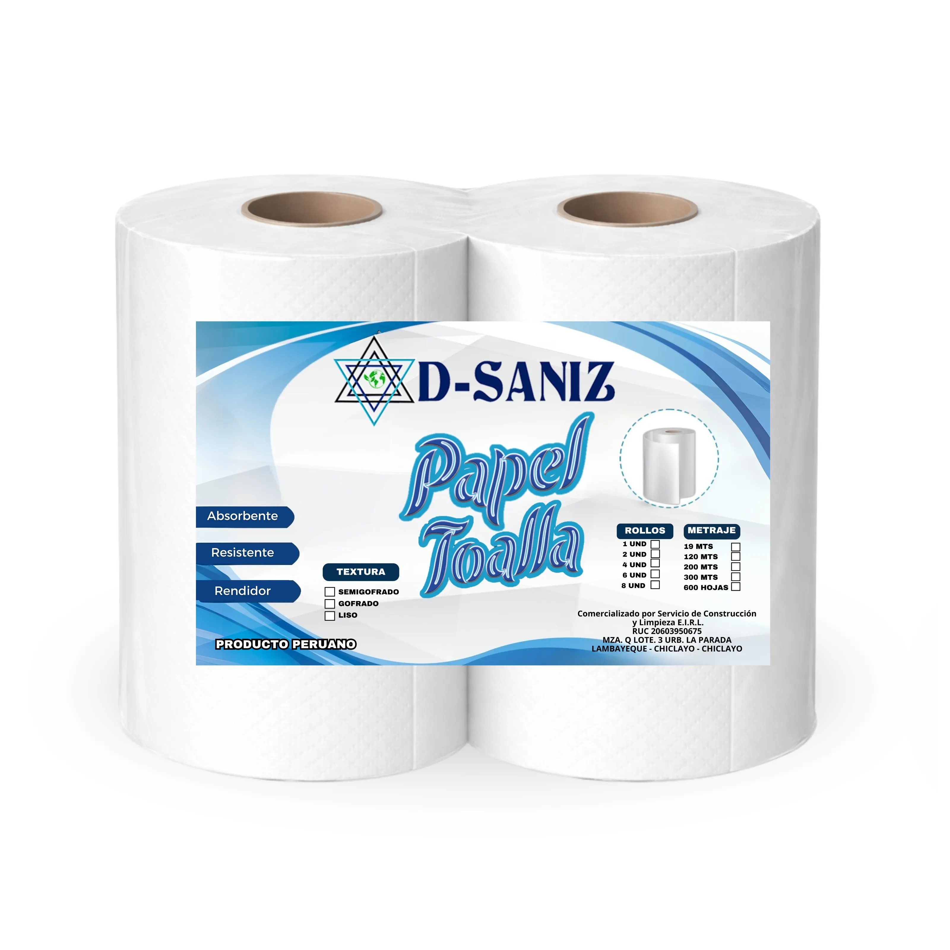 PAPEL TOALLA UNA HOJA SEMIGOFRADO 200 M